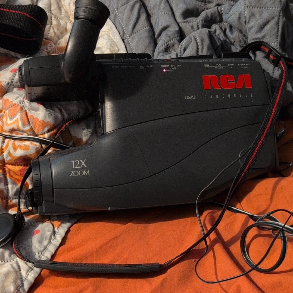 Vintage.. Parents Have Bad Backs From These RCA Camcorder with 12X Zoom - Black